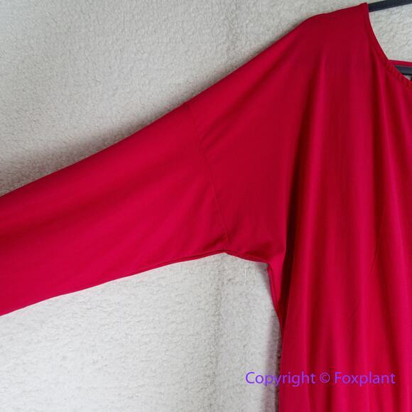 Eloquii coral red dress with faux wrap back and tie neck, size 16 - Picture 7 of 13